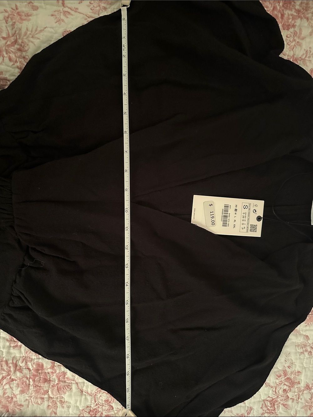 Zara black gathered midi dress size S - Picture 4 of 6